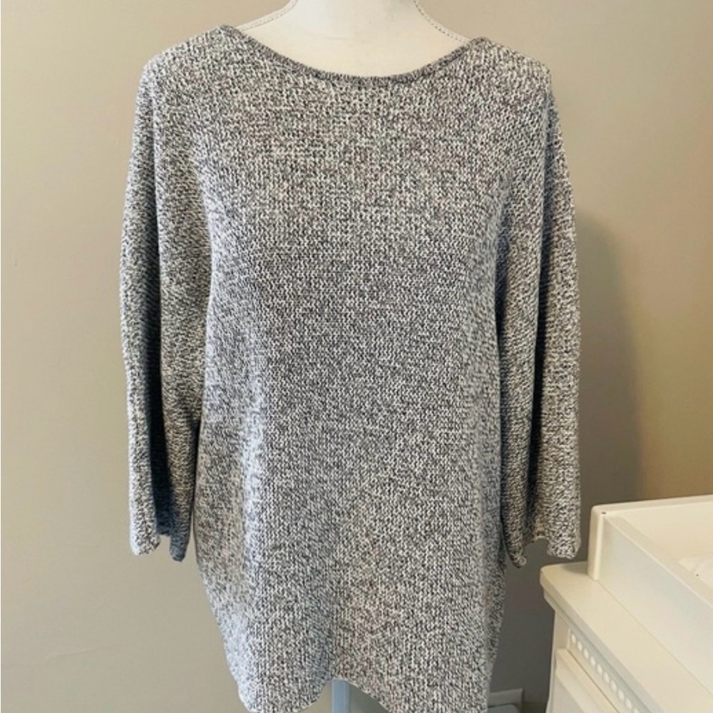 H&M Women's Basic Oversized Lightweight Wide Sleeve Gray Sweater